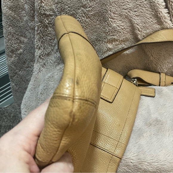 Coach Tan Pebble Leather Buckle Shoulder Bag - Picture 6 of 12